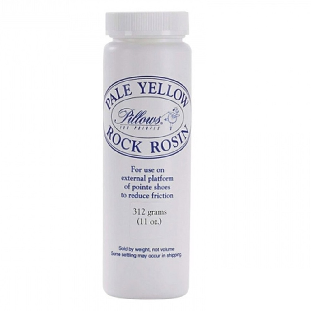 Pale yellow rock rosin for use on pointe shoes